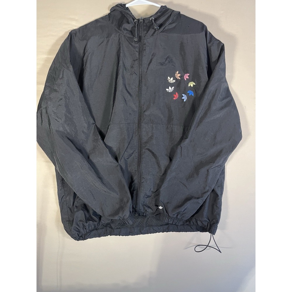 Adidas Originals Mens Primegreen Windbreaker Black Trefoil Jacket XL Outdoors